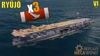 Aircraft Carrier Ryūjō 3 Kills & 72k Damage | World of Warships Gameplay