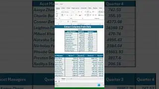 Dynamic Extract Data Columns In Excel with CHOOSECOLS Function #shorts #excel #learning