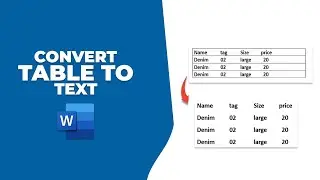 How to convert table to text in word