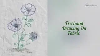 FREEHAND Fabric Painting Tutorial: Easy Blue Trailing Flowers & Leaves for Beginners