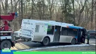 A Village Bus Stalled and Blocked Traffic On Mountain View Drive