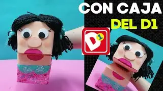 Títere de caja de cartón - caja de leche