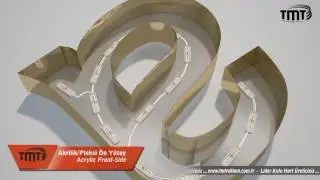 TMT REKLAM - GOLD PASLANMAZ TERS TAVA KUTU HARF- FASON İMALATI