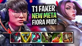 T1 FAKER NEW META FIORA MID! - T1 Faker Plays Fiora Mid vs Sylas! | T1 Faker KR SoloQ