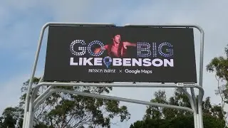 Benson Boone Google Maps YouTube Billboard Sunset Blvd Los Angeles California USA September 26, 2025