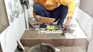 bathroom Flore kaise lagte /how to make a bathroom floor tiles #youtube