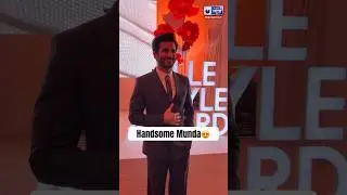 Karan Tacker stunned in a sharp, classic gray Raymonds suit at Elle Style Awards #shorts #ytshorts