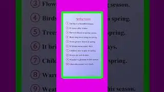 Essay On Spring Season in English/Spring Season Essay in English/10 Lines On Spring Season