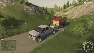 delivering Tree's to sawmill FS19 2nd best sounding and looking truck hauling it