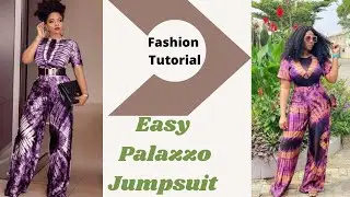 How to cut and sew PALAZZO JUMPSUIT|| Easy palazzo jumpsuit || Cutting and Sewing // Part 2✂️✂️