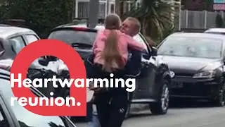 Nine-year-old girl hugs her grandparents after 81 days apart | SWNS