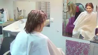 Charmy lady change brown bob for an exciting red hair bob