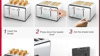 Geek Chef Toaster Slice ! Stainless Steel Toaster with Extra Wide Slots Bagel ! amazons top sale