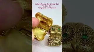Matchabelli Wind Song Owl & Pussy Cat perfume solid! For Sale: CompactQueen.Etsy.com