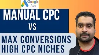 Сравнение ручного расчета CPC и максимального количества конверсий в Google Ads для ниш с высокой...