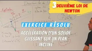 Partie 3: Deuxième Loi De NEWTON - déterminer l'accélération d'un solide montant un plan incliné.