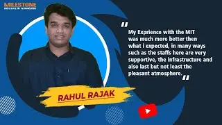 RAHUL RAJAK - MILESTONE INSTITUTE OF TECHNOLOGY - STUDENT REVIEW