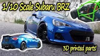 Having fun with  1/10 scale RC Subaru BRZ (3d printed chassis and interior)