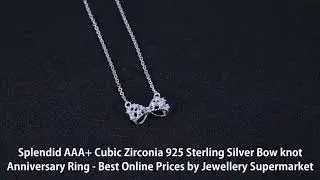 Splendid AAA Cubic Zirconia 925 Sterling Silver Bow knot Anniversary Ring