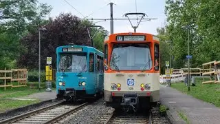 Frankfurt: Pt-Wagen auf der Straßenbahnlinie 17