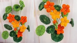 Beautiful Pipe cleaner Flower Making Tutorial | DIY Nasturtium Flower | DIY Chenille Wire Flower