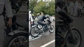 A 1951 Vincent Black Lightning fired up for the Barry Sheene Memorial Trophy at the Goodwood Revival