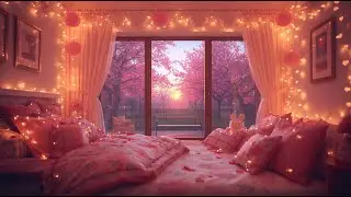 Romantic Valentine's Pink Cherry Blossom Ambience | Calming Nature Sounds with A Gentle Breeze