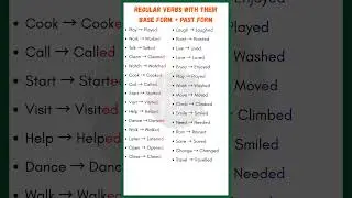 30 Regular Verbs with Past Forms | Simple Past Tense Practice in English