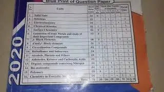 CHEMISTRY BLUEPRINT💯🔥 2020 FOR 12 CLASS |CHEMISTRY IMP BLUEPRINT