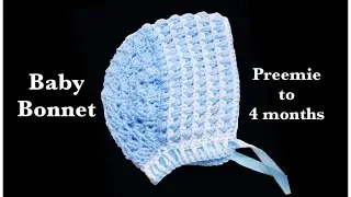 How to crochet bean stitch newborn baby hats | preemie baby | bonnets | hats Crochet for Baby #144