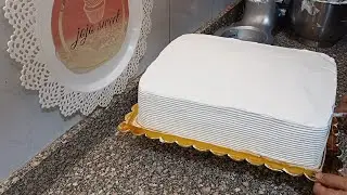 تورته عيد ميلاد كبيره 🎂تكفي ٣٥فرد 👌تزين التورته روعه احلى من تورت المحلات واحكمو انتو ☺️ 💪 😍