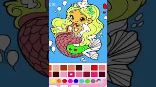 Cute Mermaid Coloring 🧜&zwj;♀️💖 | Relaxing Art for Kids & Adults #rek #art #coloring #trend