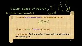8 Rank & Column Space | Matrix | Linear Transformation | Linear Algebra