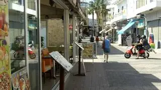 Hersonissos, Crete - Coastal strip cafe's and shops