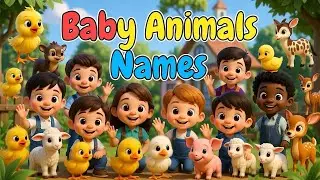 Baby Animals Names for Kids 🐶🐱 | Learn 20 Cute Baby Animals | Preschool & Kindergarten Learning