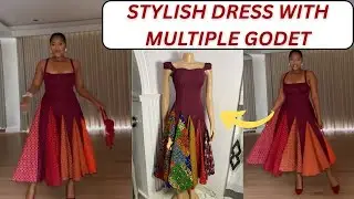 GODET DRESS: How to draft and cut this stylish dress with multiple godet