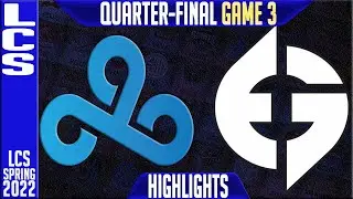 C9 vs EG Highlights Game 3 | Quarter final LCS Playoffs Spring 2022 | Cloud9 vs Evil Geniuses G3