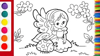 cute fairy coloring pages | easy coloring pages for kids and toddlers #coloringpages #fairy
