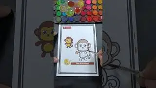mewarnai monyet part 2 #coloring #monyet   #funny #monkey