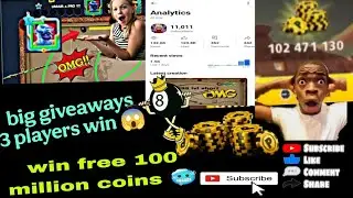 8 BALL POOL COINS free giveaway Win free 3 player's 300 million coins 