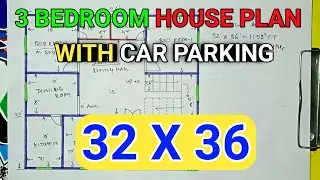 32*36 house plan || 3bhk floor plan || 32 x 36 house design