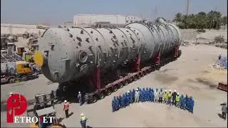 برج التقطير الفراغي العملاق بمشروع التفحيم بالسويس- تصنيع شركه بتروجت