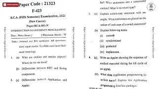 BCA 5TH SEM INTRODUCTION TO INTERNET PROGRAMMING 2021 | MJPRU