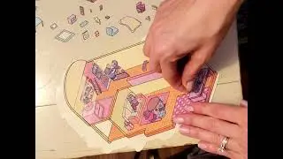 Experimental 3D cute sticker room. ASMR
