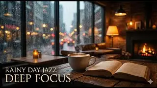 Rainy Cafe Ambience with Smooth Jazz Music ☕ Relaxing Rain Sounds for Work, Study, Sleep [4K]