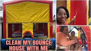 CLEANING MY SUPER DIRTY BOUNCE HOUSE| MOM AND THE KIDS HAVING FUN