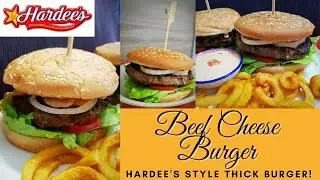 Beef Cheese Burger | Hardee's Style Thick Burger | Beef Burger Recipe | The Cooking Melody |