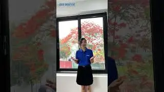 Cửa sổ mở l&ugrave;a kết hợp lưới chống c&ocirc;n tr&ugrave;ng nh&ocirc;m Benrik hệ BR72