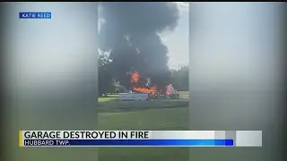 Fire destroys large garage in Hubbard Township