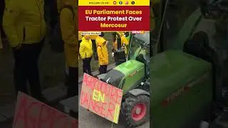 EU Parliament Confronts Tractor Protest Over Mercosur Trade Deal #shorts #euparlament #tradewar